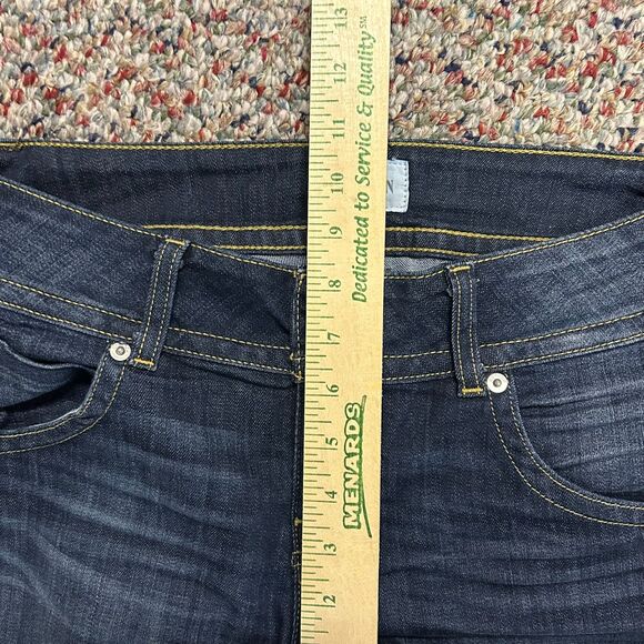 Hudson Signature Blue Dark Wash Lower-Rise Flap Pocket Baby Bootcut Jeans Sz 28 - Picture 12 of 14